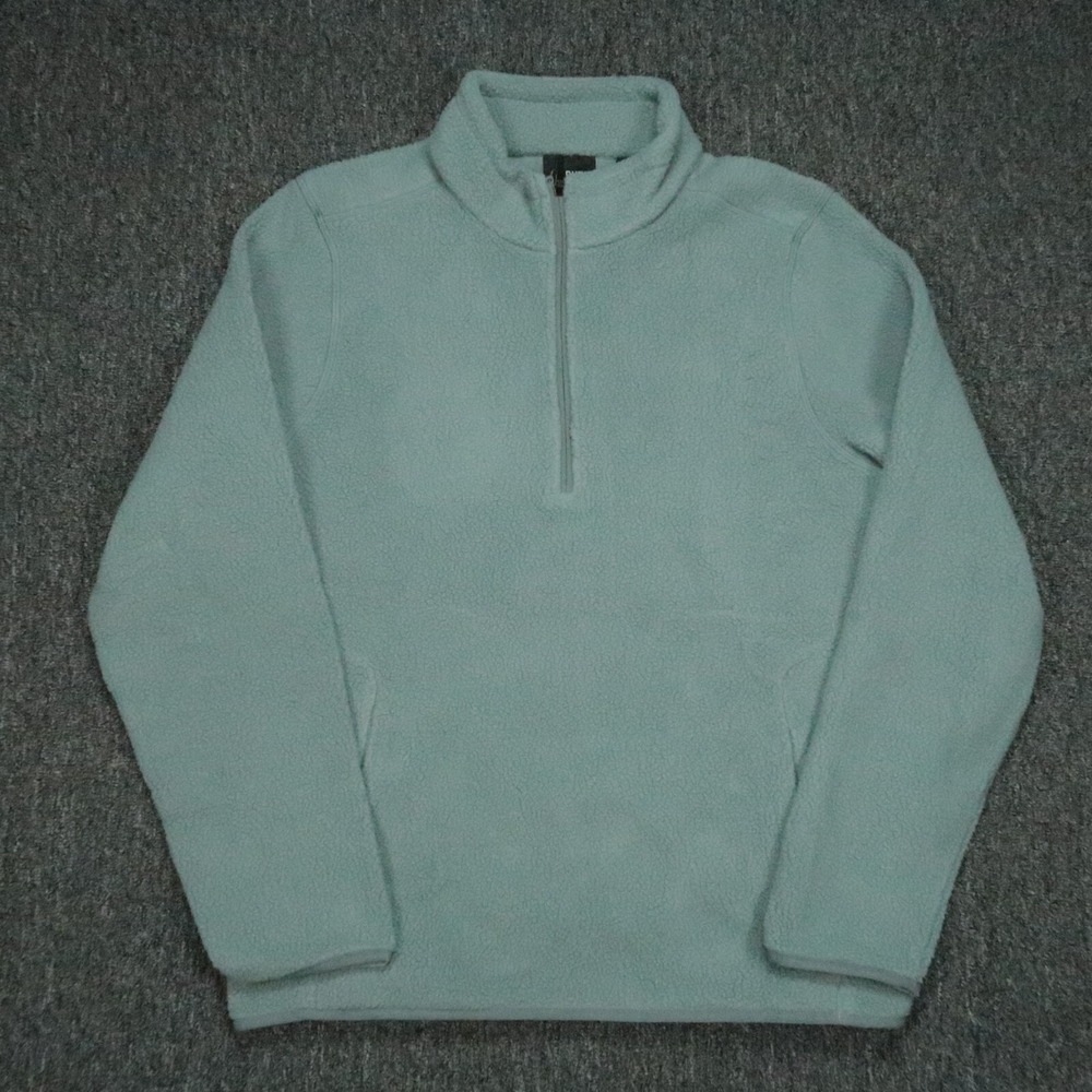 Cuts Clothing Pullover Mens Large Blue Half Zip Fleece Long Sleeve Polartec